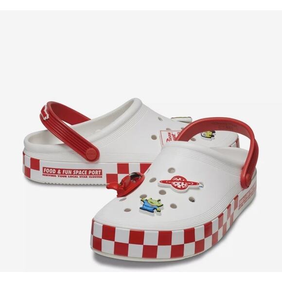 Crocs Disney Parks Toy Story Pizza Planet Men’s Size 7 Women’s 9 Shoes NIB - Picture 3 of 8